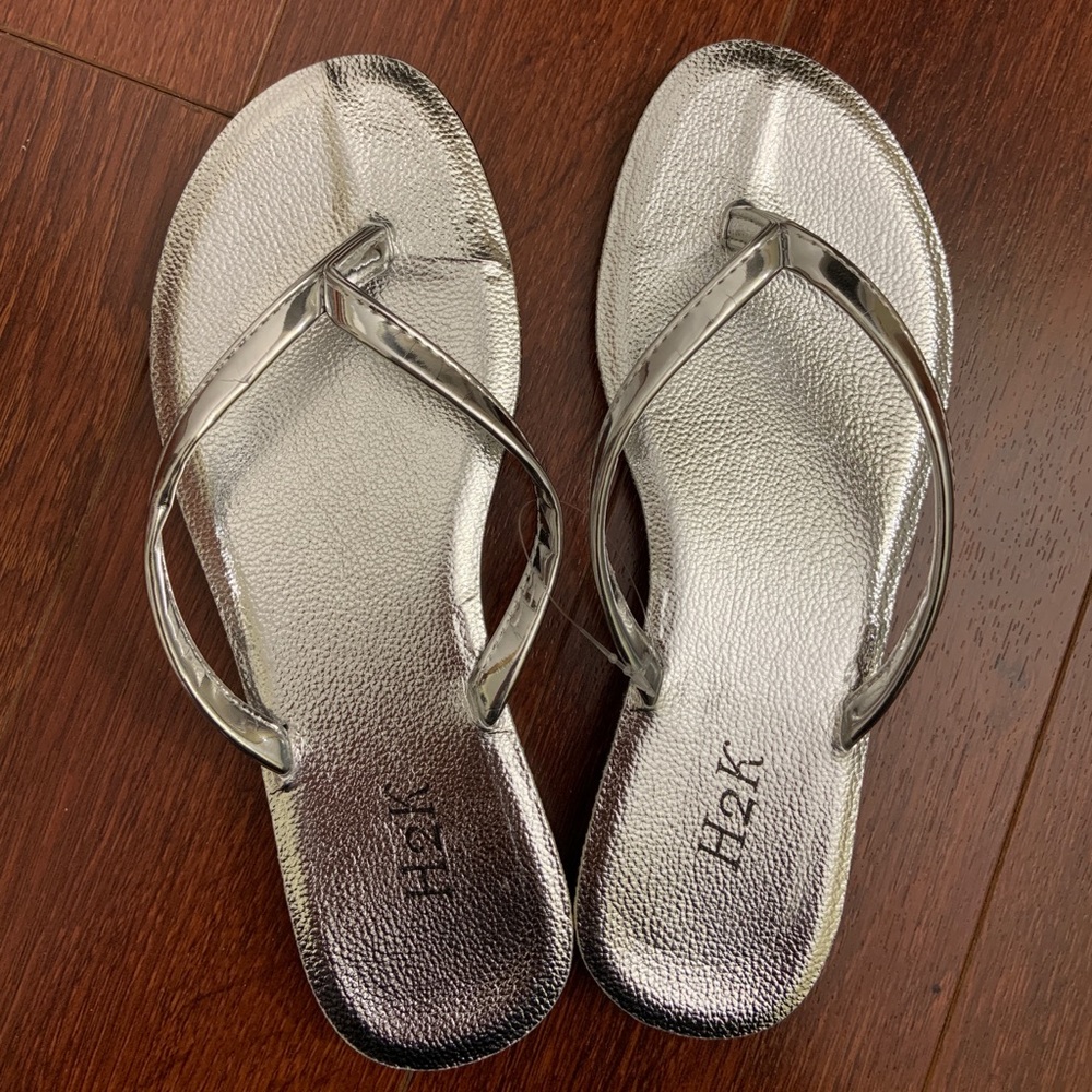Silver flip-flops